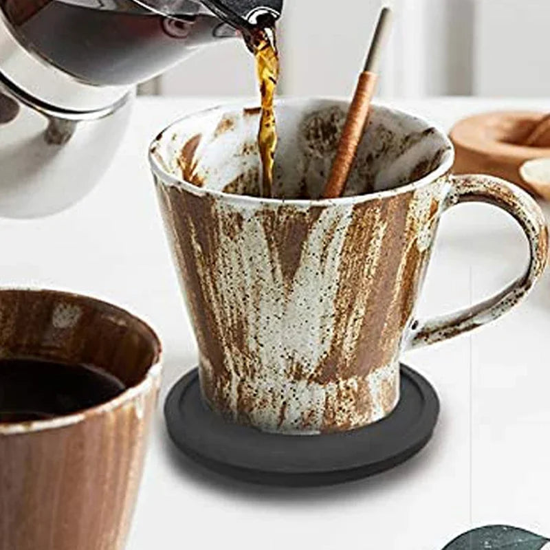 Hitzebeständige Silikon Untersetzer 6er Set für Tassen Gläser 10cm