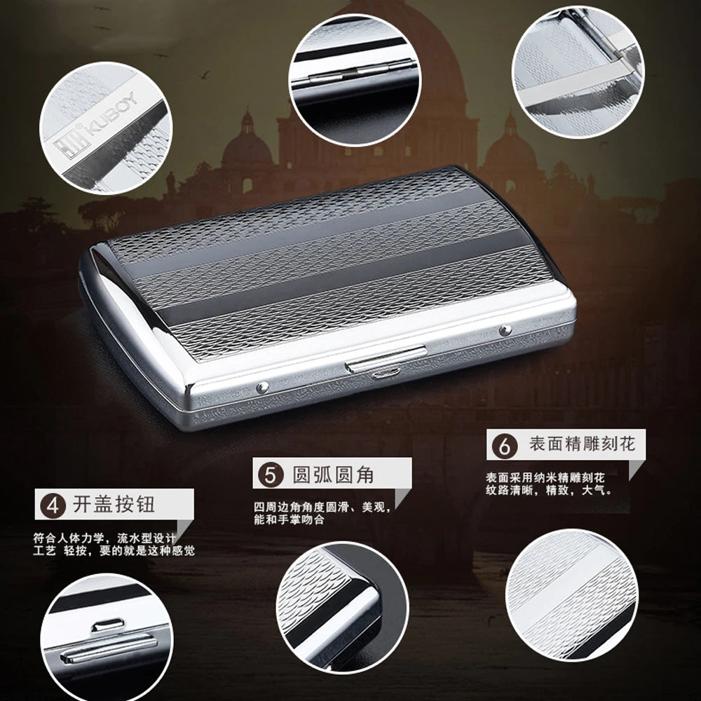 Tragbares Mini Zigarettenetui aus Edelstahl für 12 Zigaretten