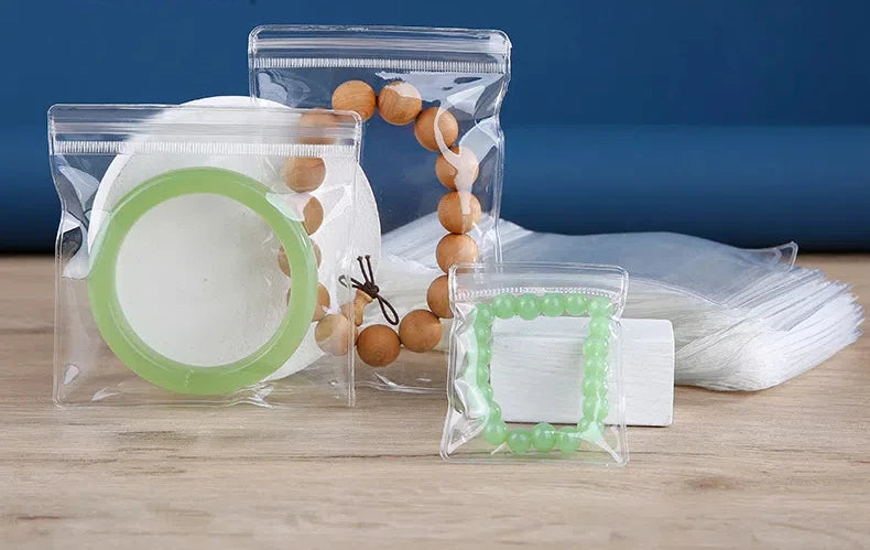 10/50/100x PVC Druckverschlussbeutel transparent Schmuck Geschenk