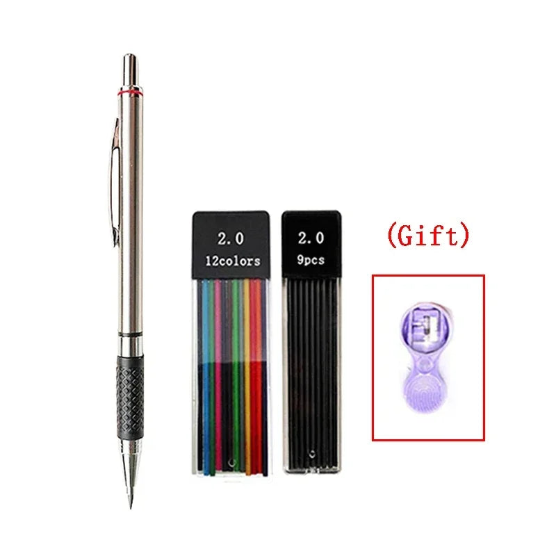 Druckbleistifte Set 2.0 mm für Skizzen und Studentenbedarf