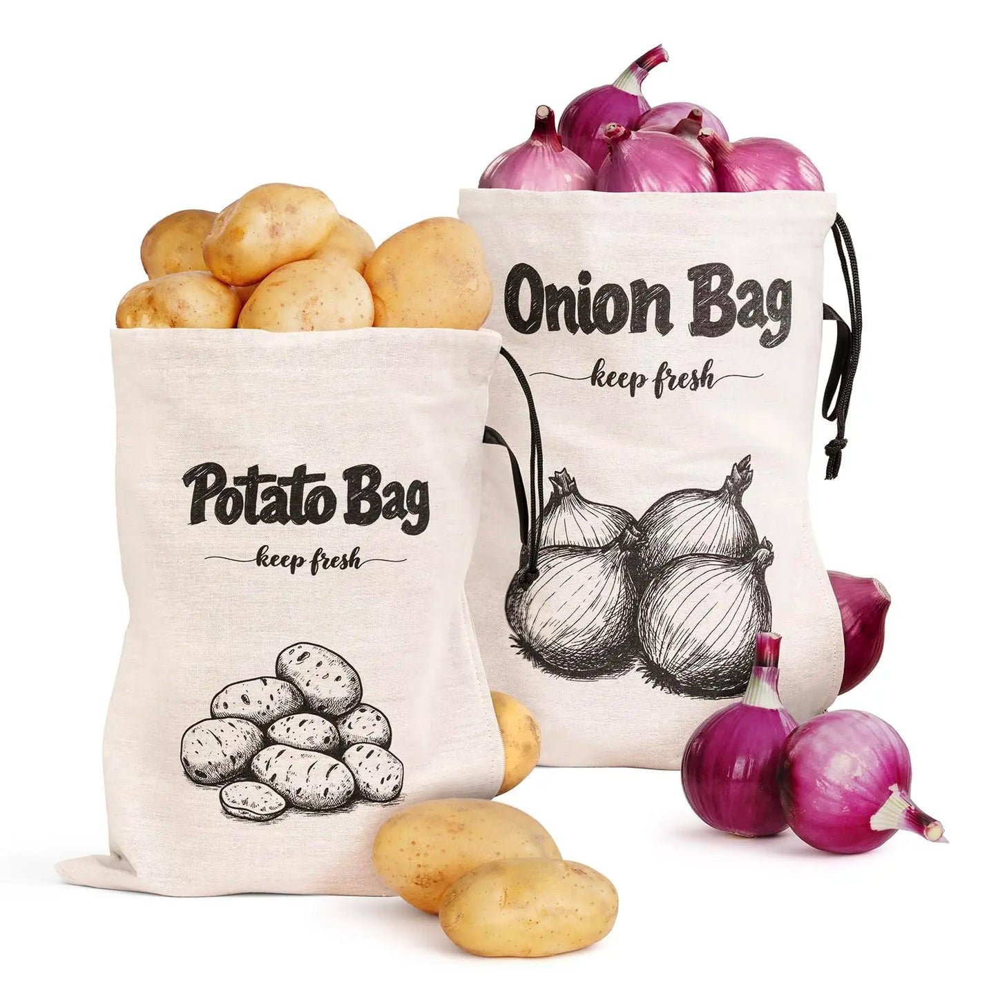 Große wiederverwendbare Aufbewahrungstasche aus Segeltuch für Gemüse