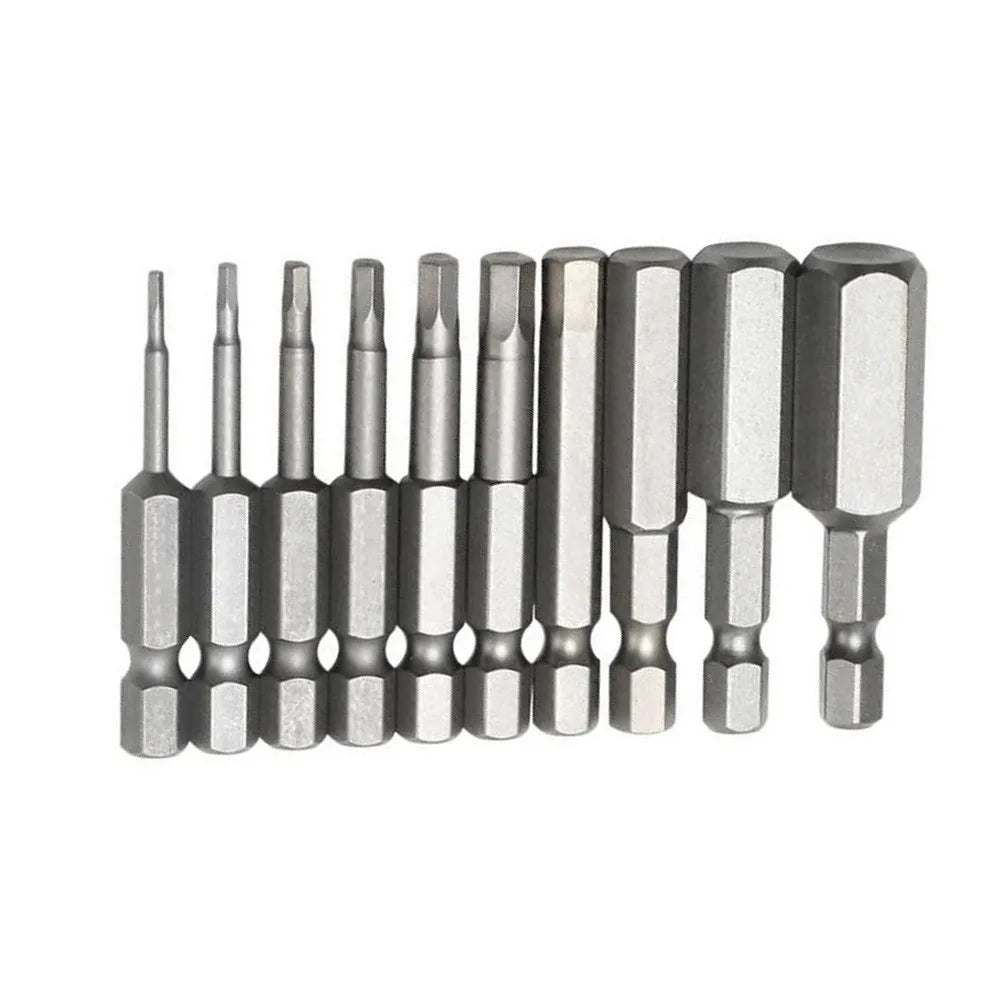 10-tlg Magnetische 1/4 Zoll Sechskantschrauber Bits Set 50mm Länge