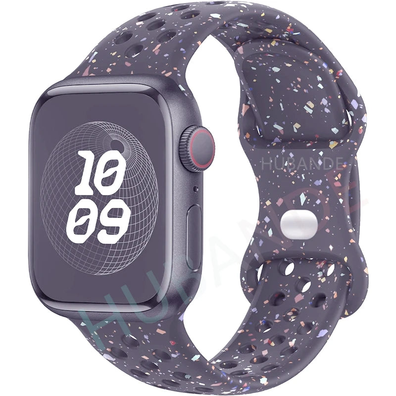 Sportliches Silikonarmband kompatibel mit Smartwatch 38-49 mm Modelle