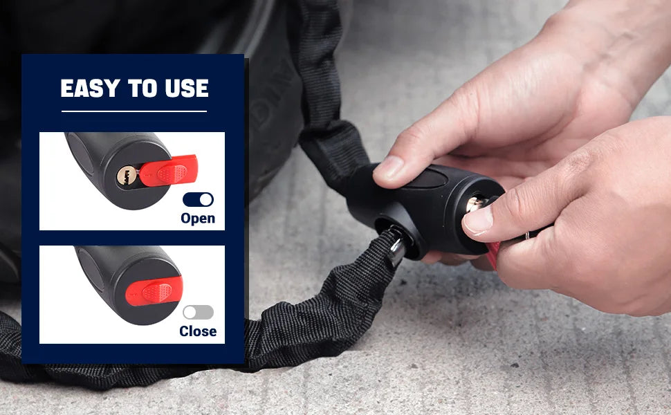 Robustes Fahrradkettenschloss 1 2 m mit verdicktem Stahl