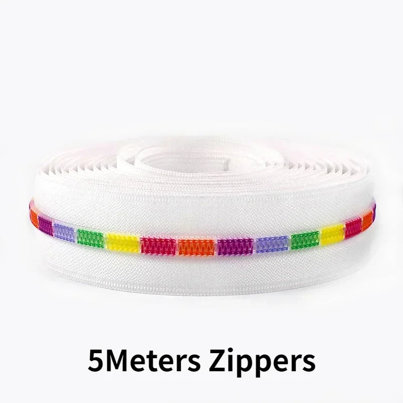 Nylon Reißverschlussband & Schieber Set 5m für Reparaturen Kleidung Taschen #5