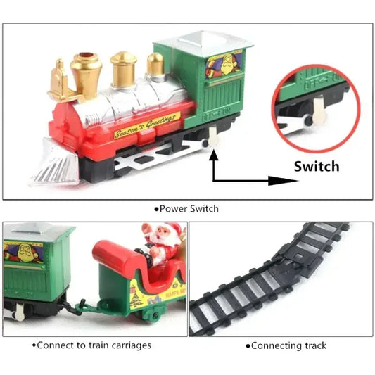 Weihnachts Zug Set mit Montierbaren Gleisen und Spielzeuglokomotive