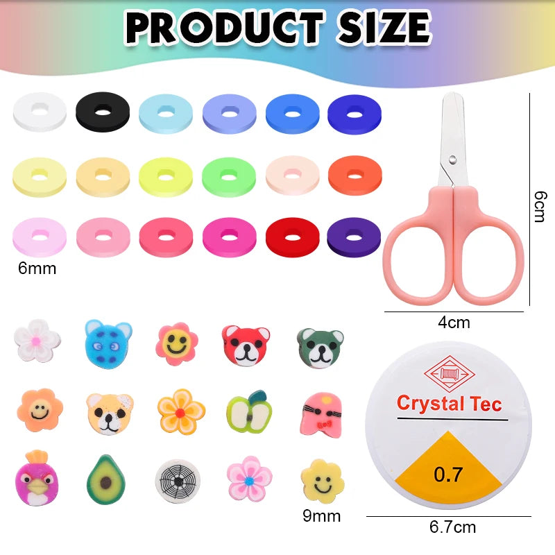 DIY Tonperlen Armband Set mit Buchstaben Alphabet Charms Schmuck basteln