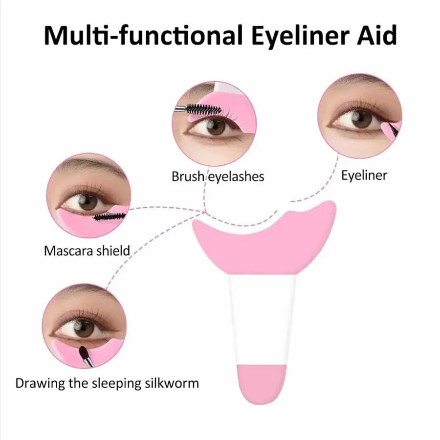 4 PCS Wiederverwendbare Silikon Eyeliner Schablonen Set für präzises Make-up