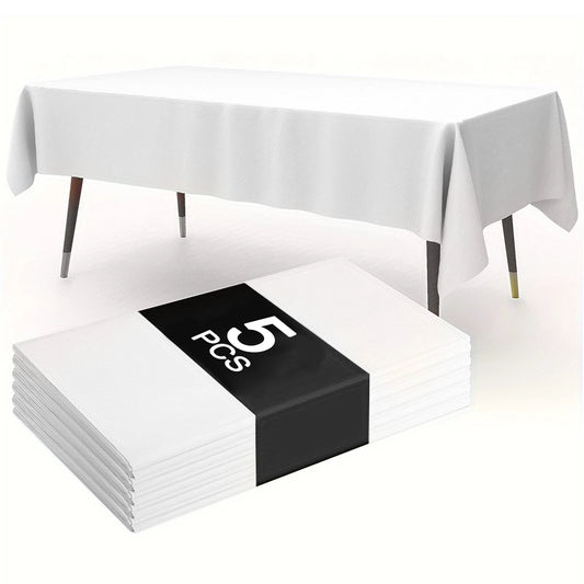 Weiße Einweg-Tischdecke 183x137 cm Kunststoff für Party Hochzeit Feier Deko
