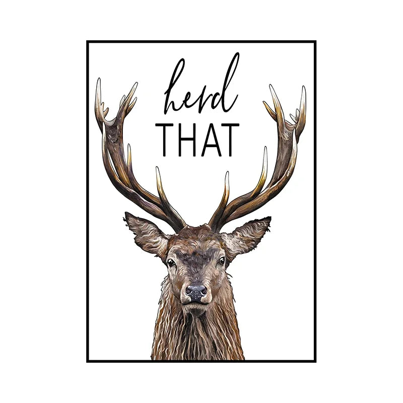 Lustige Tier Wandkunst auf Leinwand für moderne Badezimmer Dekoration