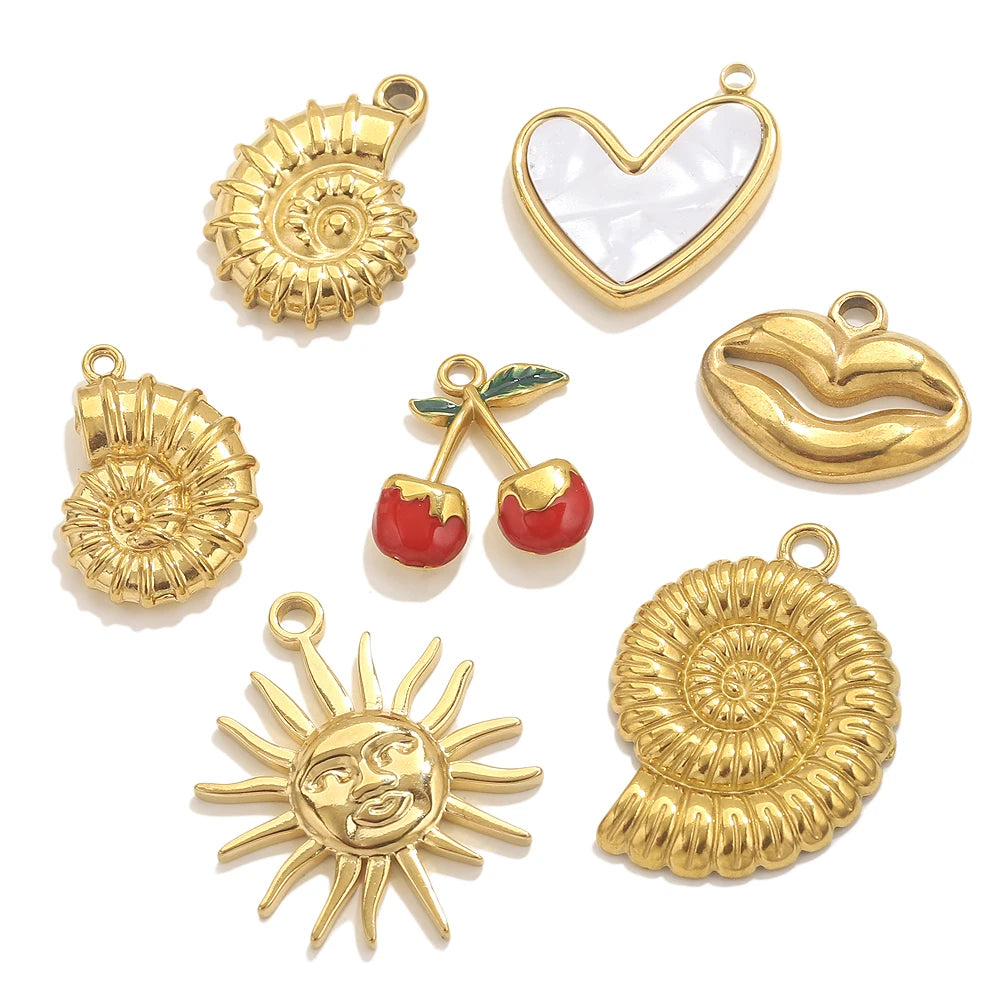 Edelstahl Gold Anhänger für individuellen DIY Schmuck