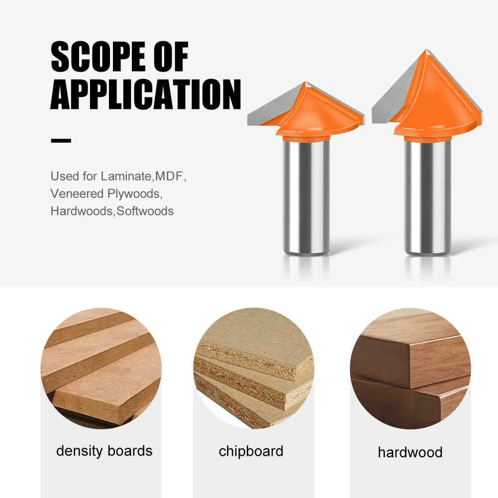 3D V-förmiger Fräser 90° und 120° für präzise Anfas- und Gravurarbeiten