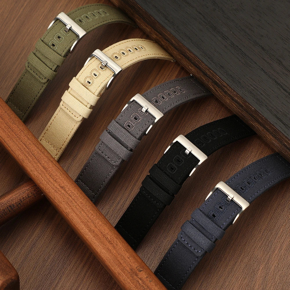 Schnellverschluss Uhrenarmband Nylon-Canvas 18-22 mm mit Pin Schnalle-Yabubest - Home & More