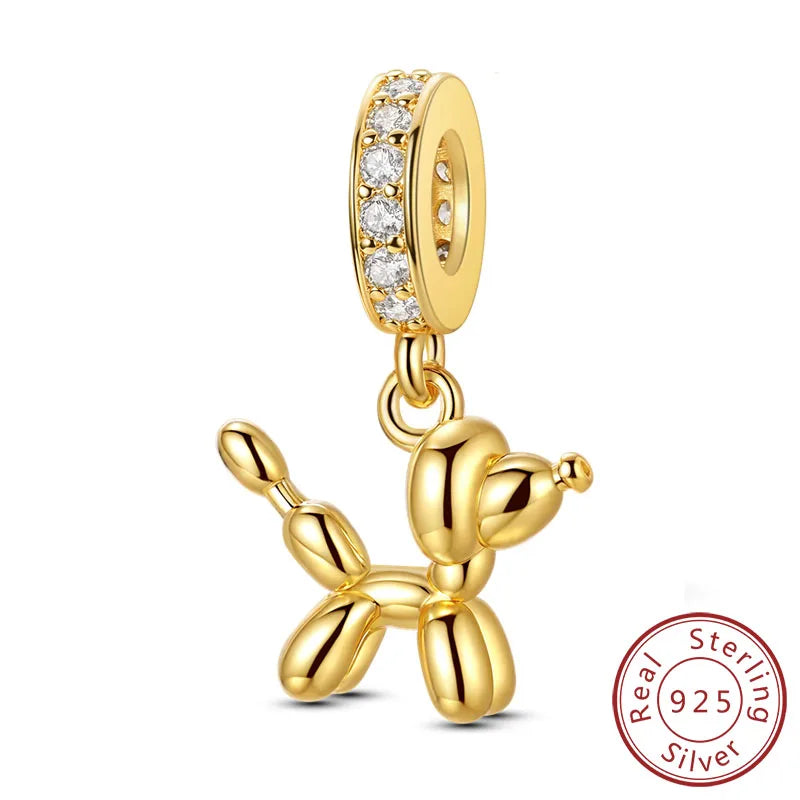 925er Sterlingsilber Charms mit Tiermotiven und Zirkon