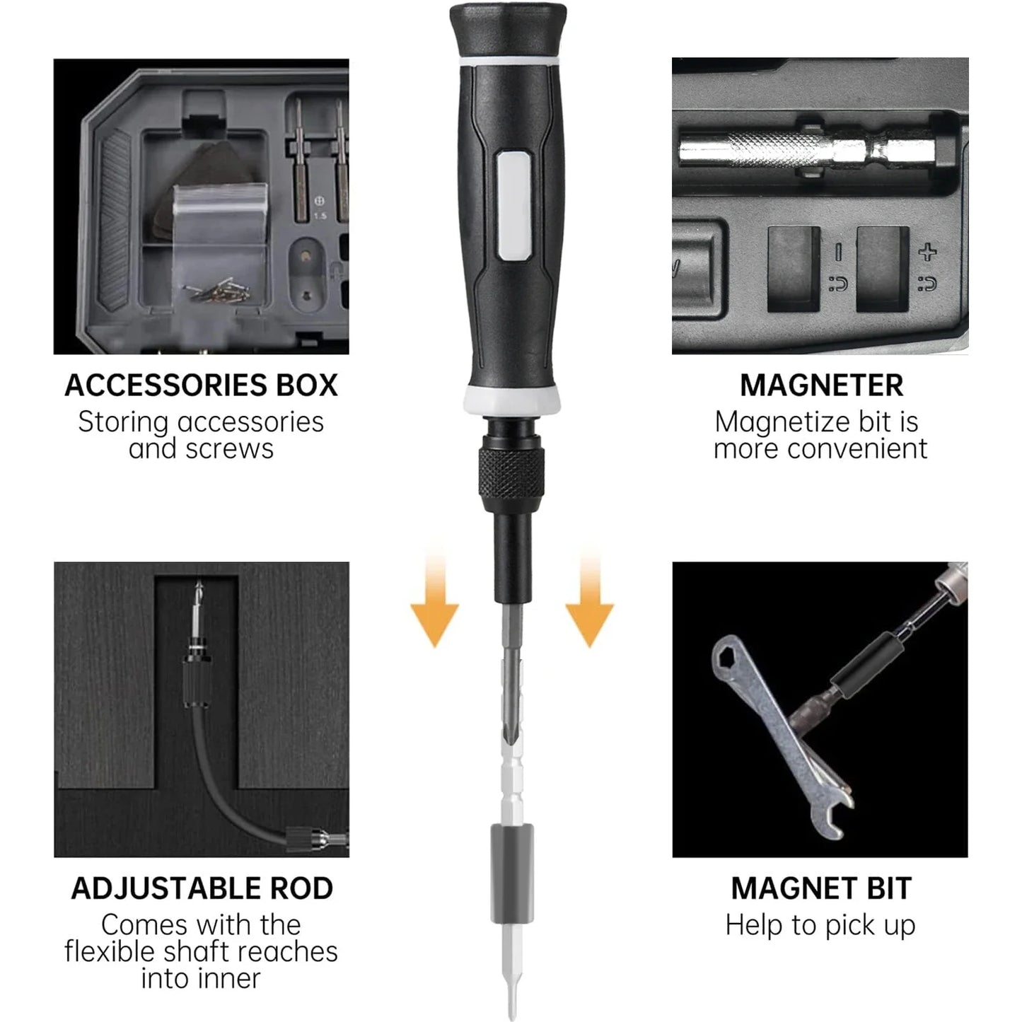 25in1 Präzisions-Schraubendreher-Set aus Chrom-Vanadium Stahl – Perfekt für Elektronik - Laptop