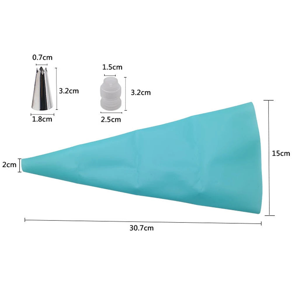 Wiederverwendbare Silikon Spritzbeutel Set mit 24 Düsen für Kuchen Deko