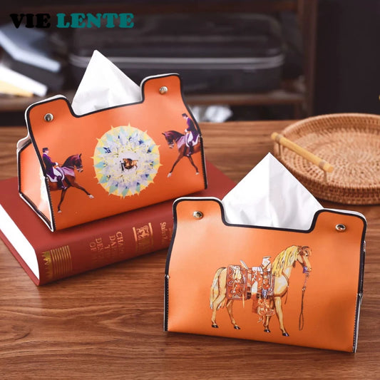 Leder Tissue Box Retro Stil Wasserdicht für Auto Wohnzimmer Bad