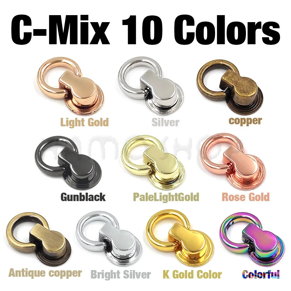 10er Set Metall O Ring Stud Niet Schraube Aufhänger für Taschen