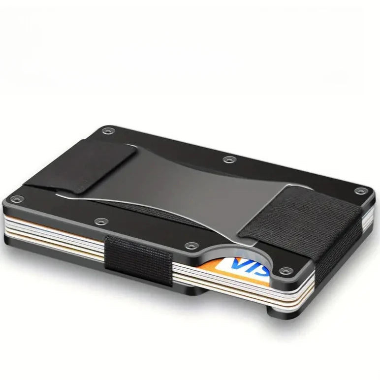 Slim Pop-Up RFID Kartenhalter – leichte Aluminium Geldbörse mit extra Fach