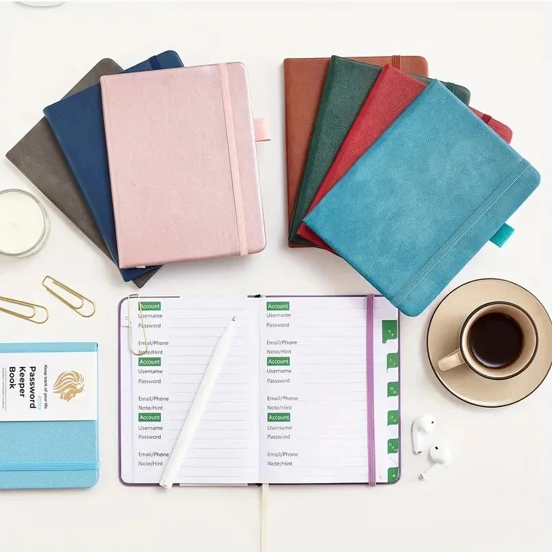 Hardcover Passwort Notizbuch mit alphabetischen Registern für Büro