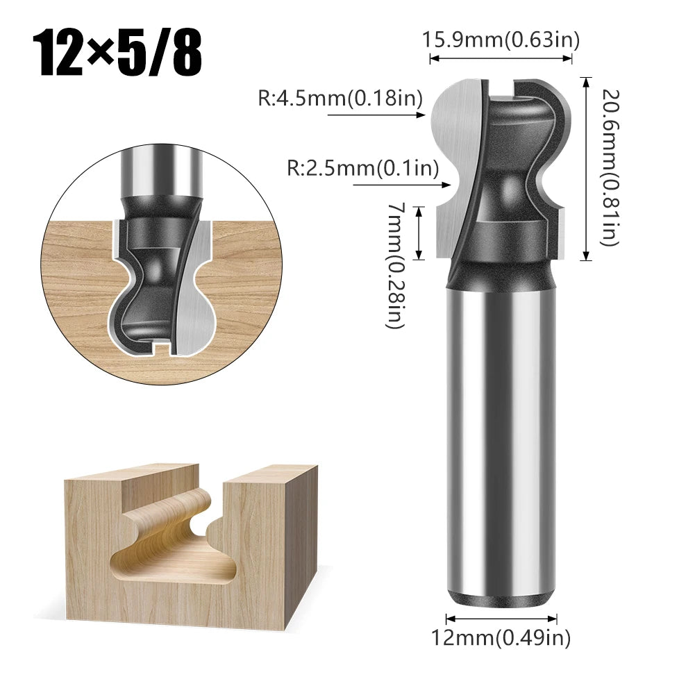 12mm Schaft Zwei Arc Nagel Clipper Router Bit für präzises Fräsen