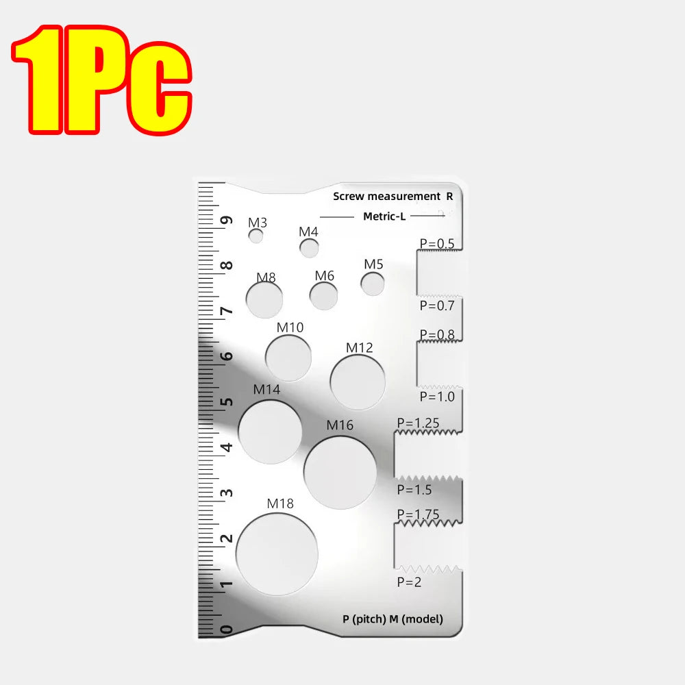 Multifunktionales Schraubengewinde Messset aus Edelstahl