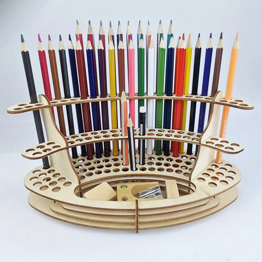 105-teiliger Holz Organizer für Pinsel, Stifte - Marker – Vertikal