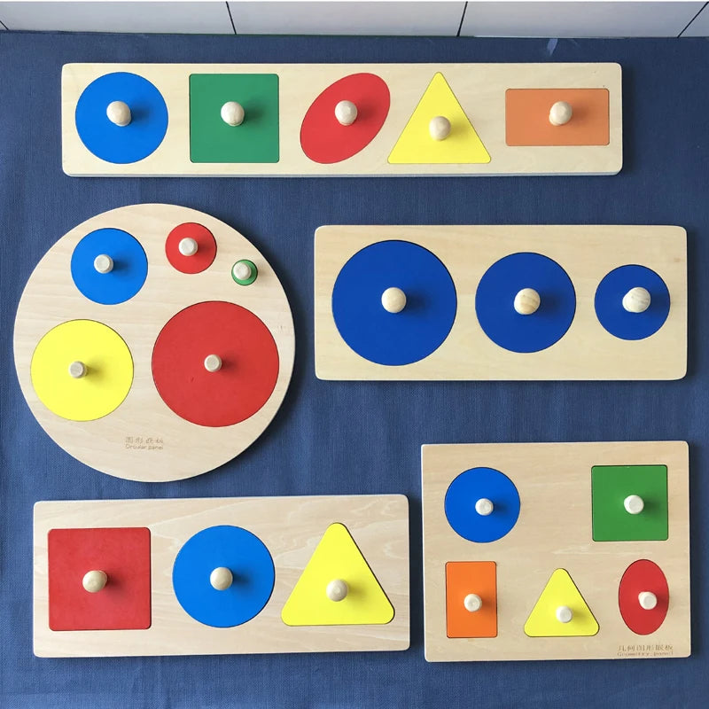Montessori Holzpuzzle Formen Lernspielzeug für Kleinkinder