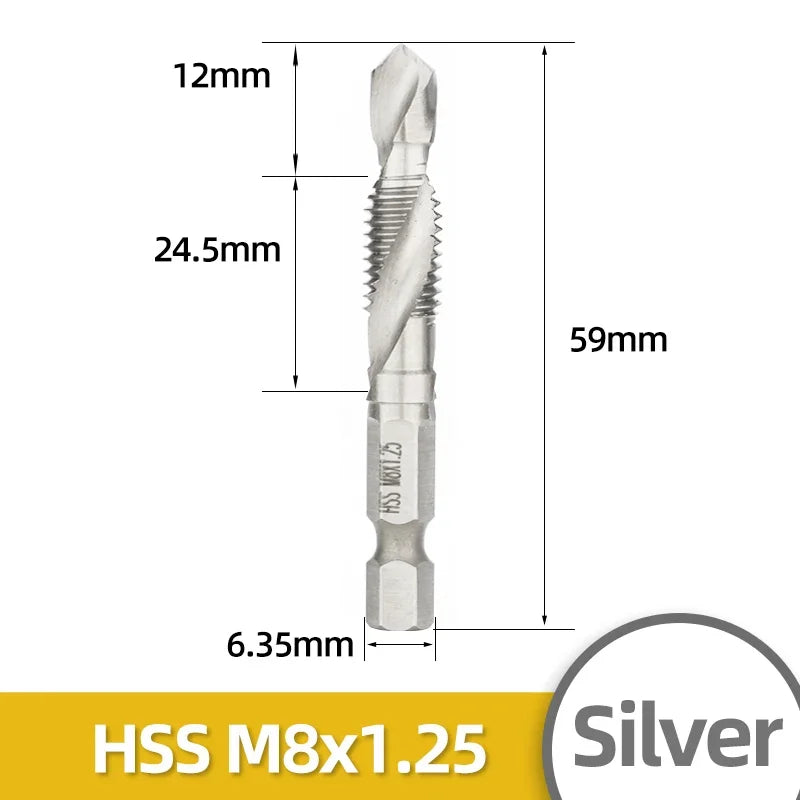 HSS Titan Überzogene Gewindebohrer Set M3-M10 mit Senker und Entgrater