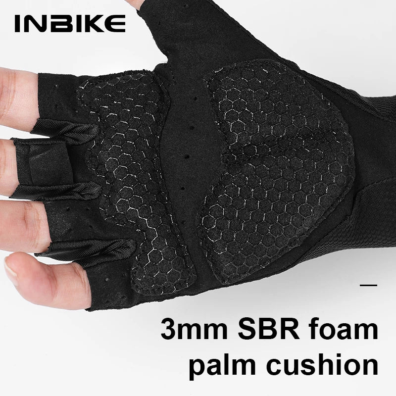 Halbfinger Radhandschuhe mit Stoßdämpfung atmungsaktiv Unisex Sommer
