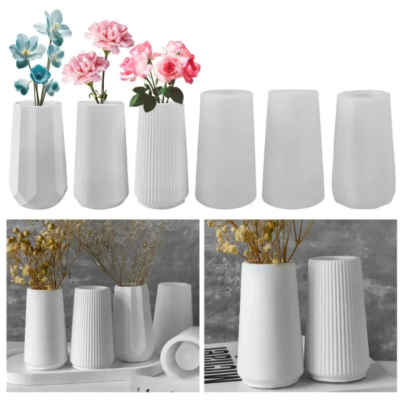 Silikonform Zylindrische Vase für Gips Epoxidharz Kerzen Deko DIY