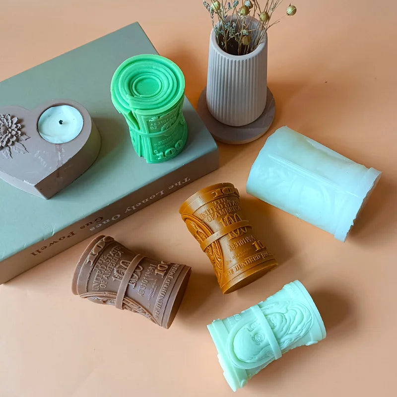 Silikonform 100 Dollar Motiv für DIY Kerzen Seife Gips Harz Zubehör