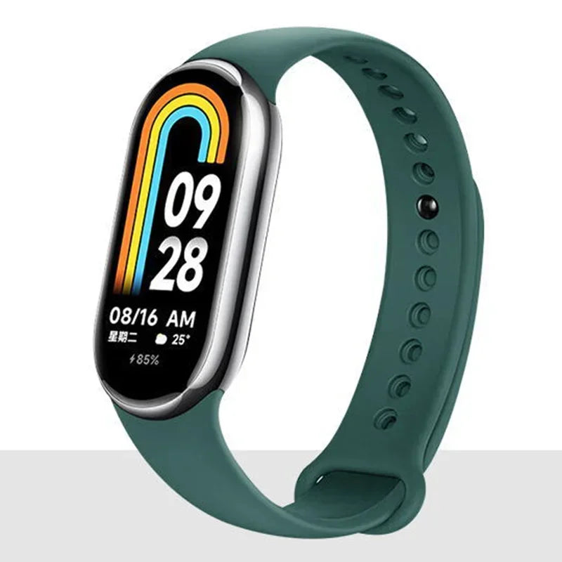 Atmungsaktives Silikon-Sportarmband kompatibel mit Mi Band 8 NFC