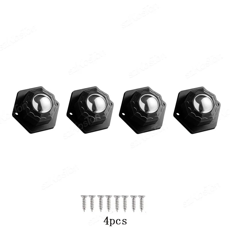 4er Set Möbelrollen, 200 KG Traglast, 360° drehbar, selbstklebend für DIY