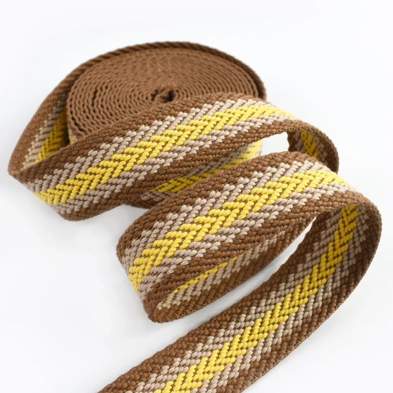 Farbig gestreiftes Baumwollgurtband 38 mm 2,5 mm dick vielseitig einsetzbar