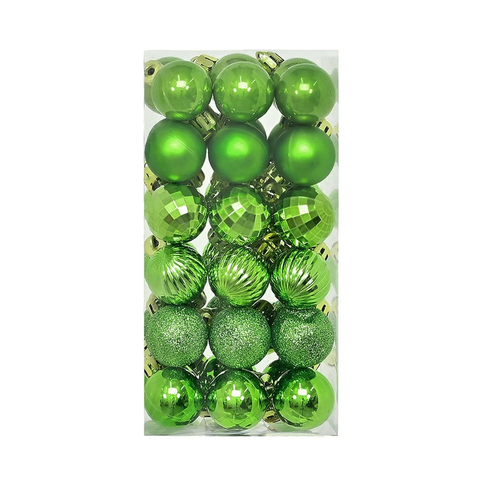 36er Set Weihnachtskugeln für festliche Baumdekoration