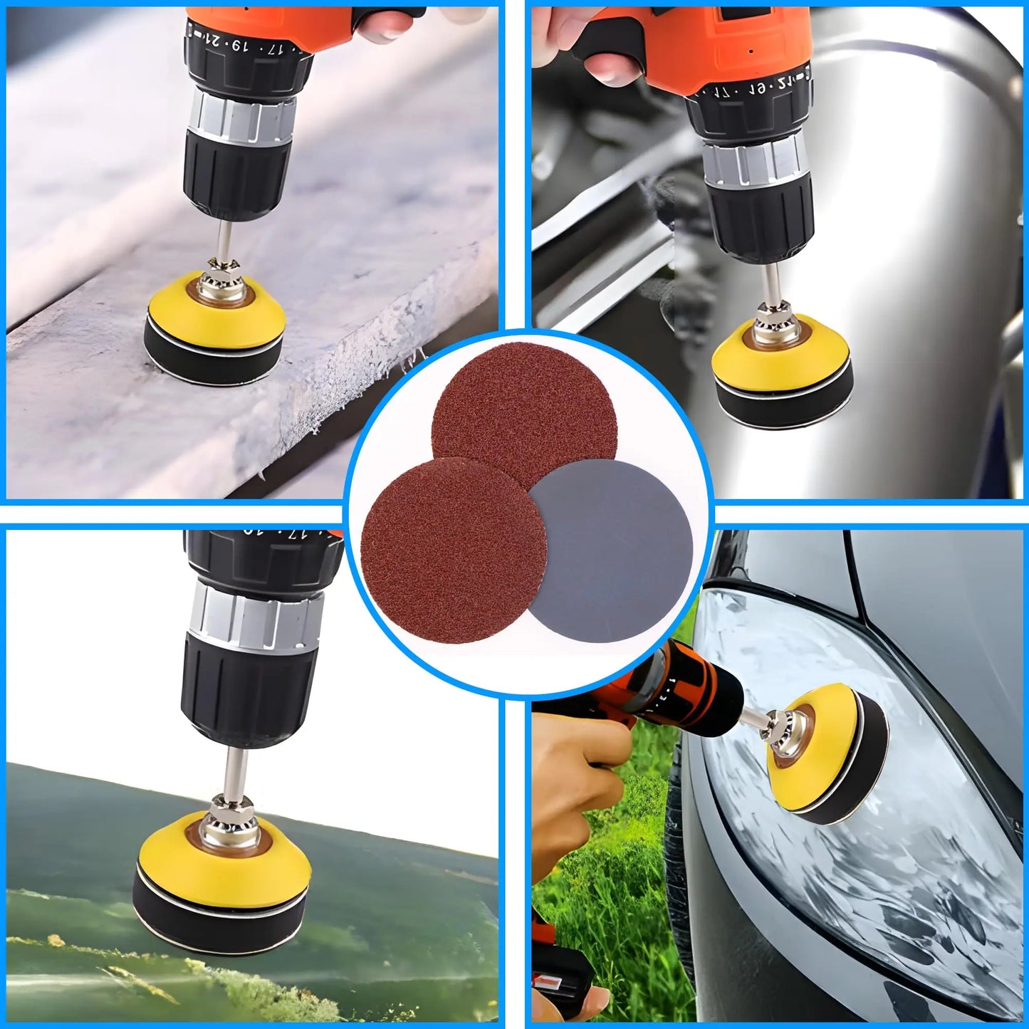 2 Zoll Schleifpapier Set mit Klettverschluss in verschiedenen Körnungen