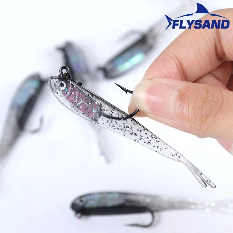 10er Set Silikon Angelköder Minnow mit Haken für Karpfen und Meer