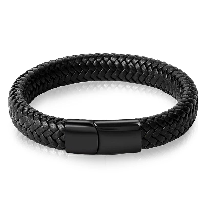 Modernes Herren Lederarmband mit Edelstahl Verschluss