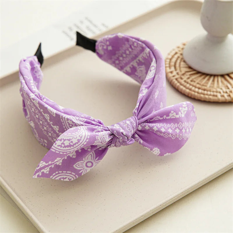 Paisley Bandana Stirnband mit Hasenohren Schleife Mode Haarband Damen