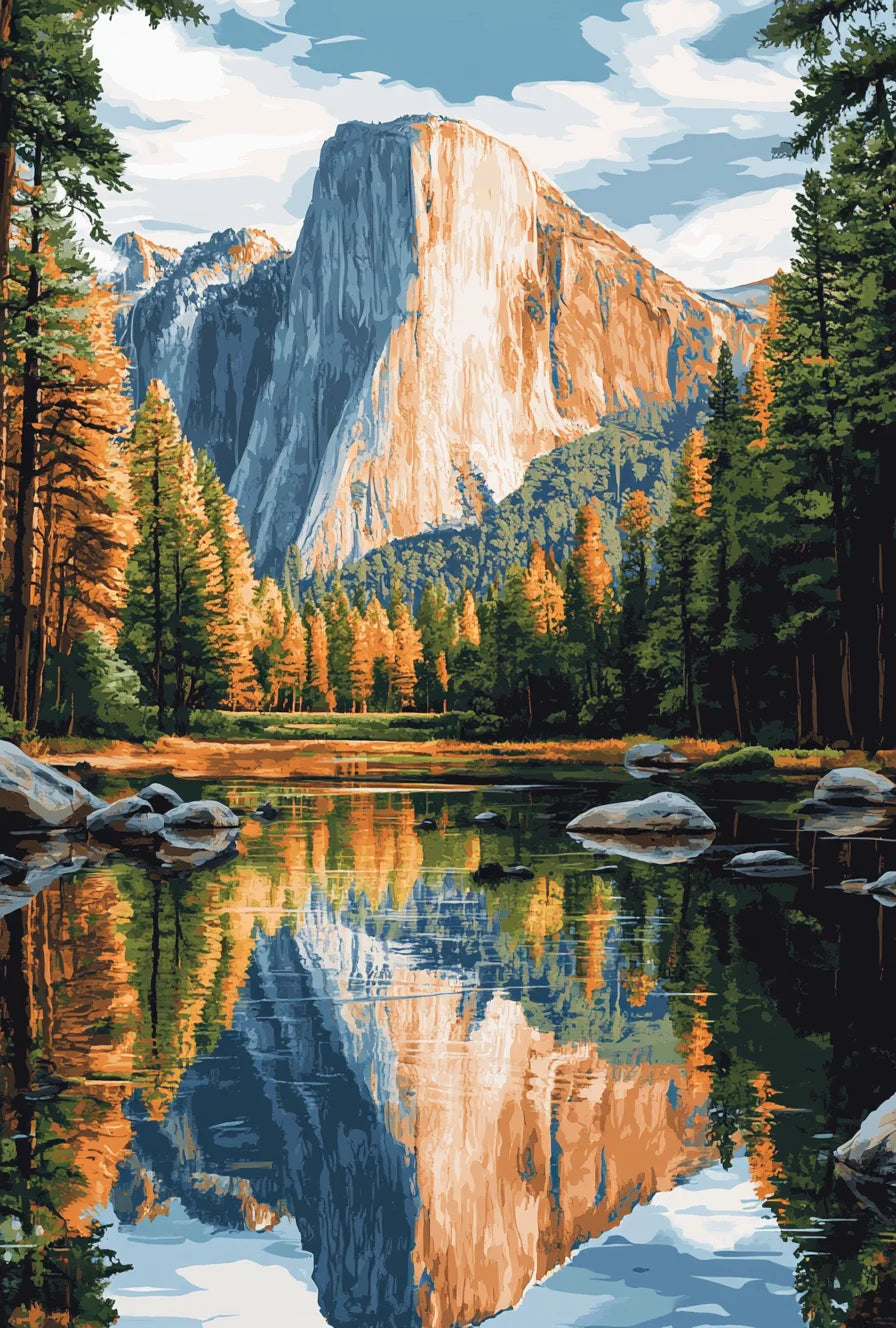 Leinwand Malen nach Zahlen Aquarell Landschaft DIY Ölgemälde 40x50 bis 60x75cm