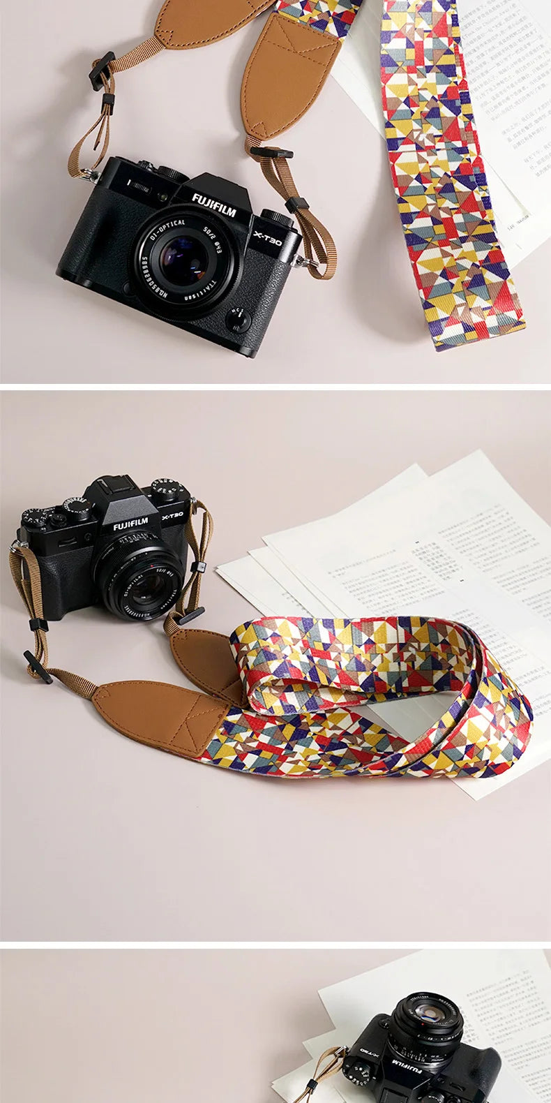 Breiter verstellbarer Ethno Kameragurt für sicheren Schulterhalt