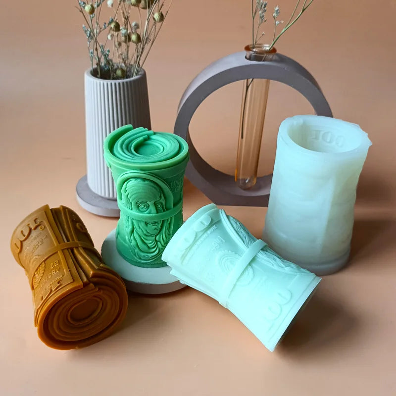 Silikonform 100 Dollar Motiv für DIY Kerzen Seife Gips Harz Zubehör