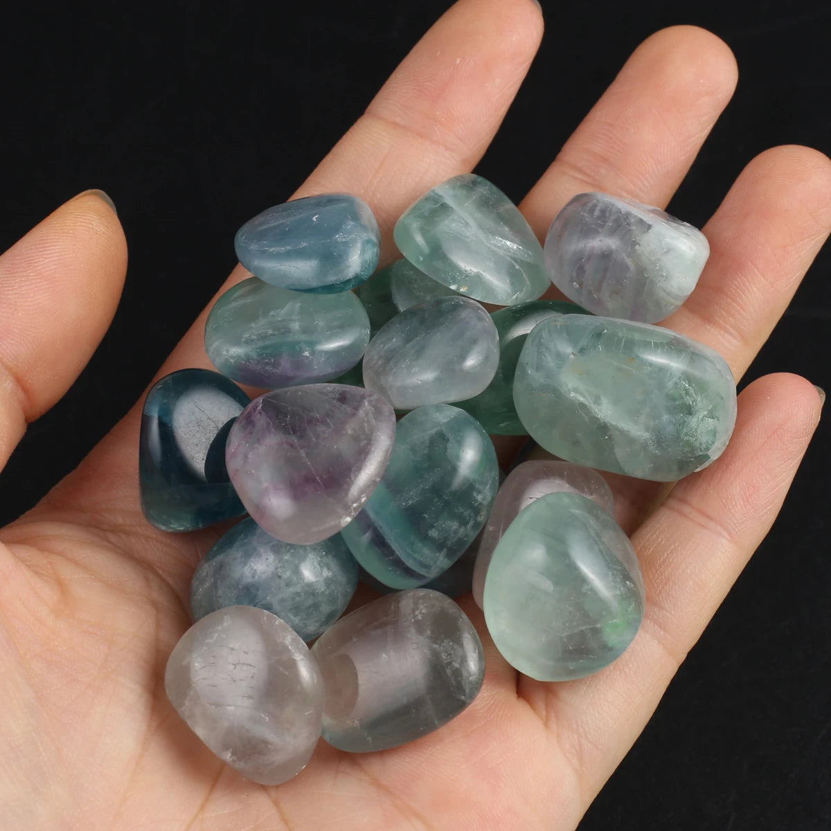 10er Set Polierte Natursteine für Heim und Aquarium