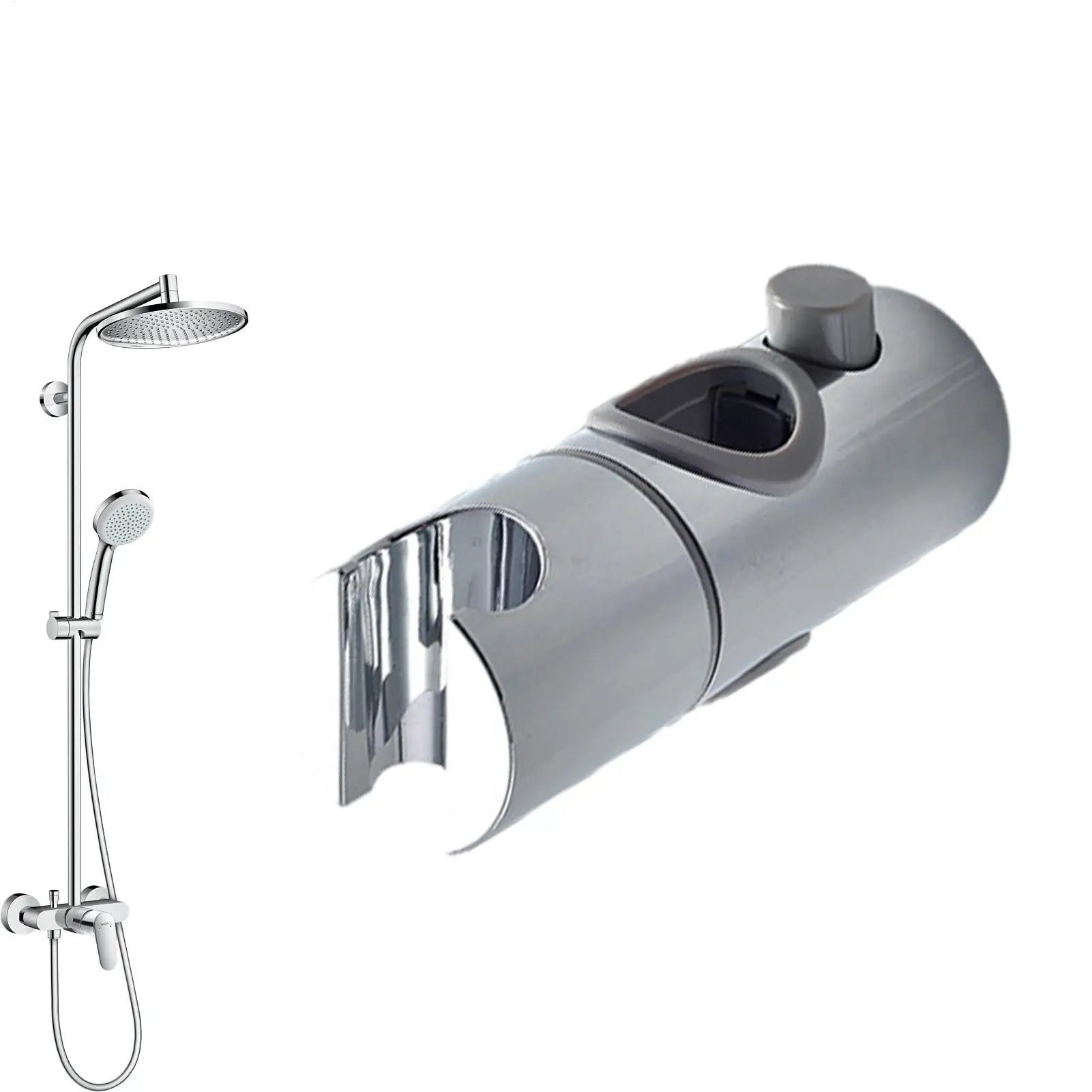 Verstellbarer Duschkopfhalter für Schiebestange, halterungsset chrom-Yabubest - Home & More