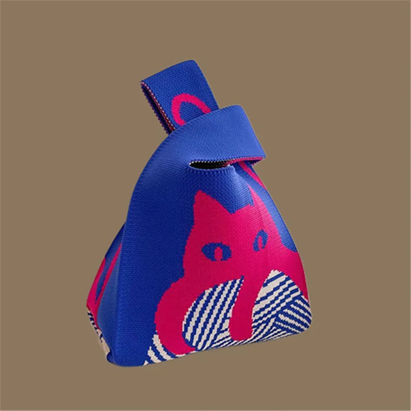 Handgefertigte kleine gestrickte Handtasche für Damen, vielseitig und leicht