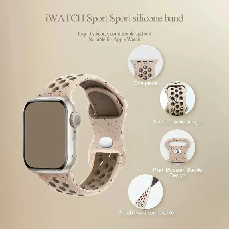 Sportliches Silikonarmband kompatibel mit Smartwatch 38-49 mm Modelle