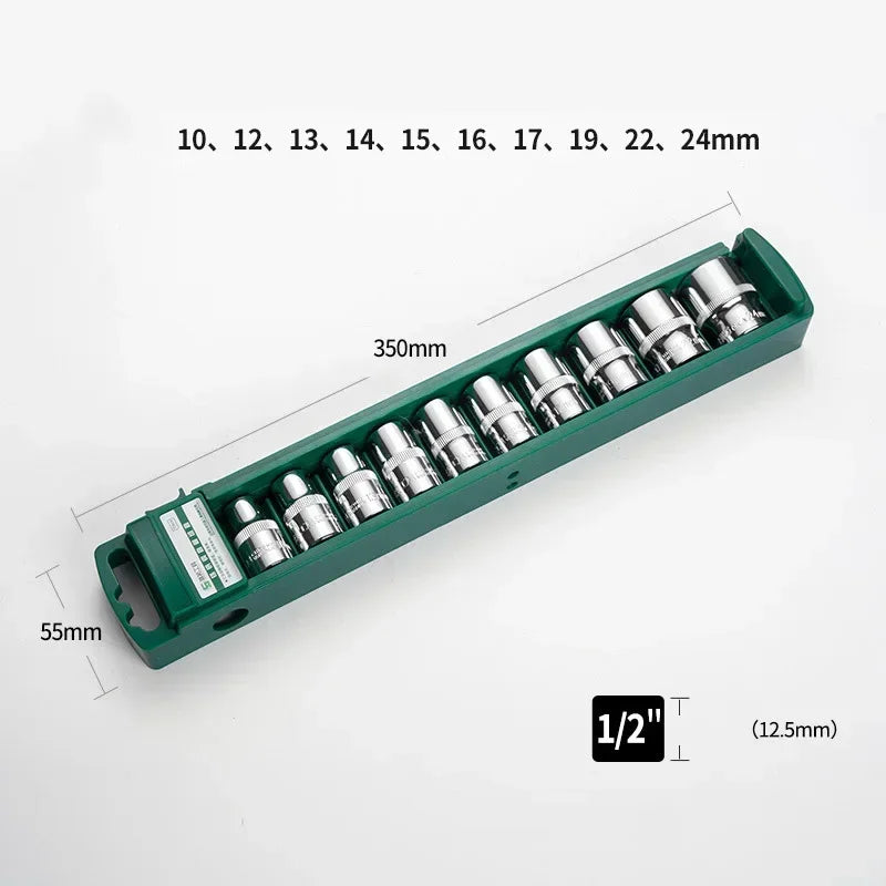 Vielseitiges Hex Steckschlüssel Set mit Ratsche und Halter