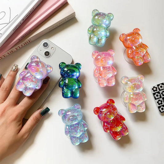 3D Glitter Bär Handyhalterung Universal aus TPU mit Standfunktion