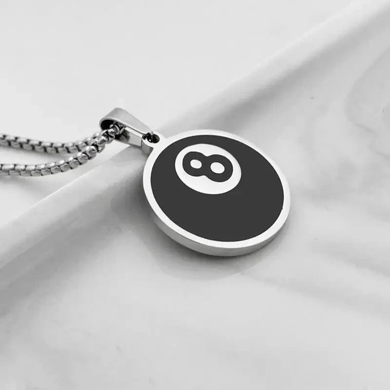 Unisex Edelstahl Halskette mit 3D schwarzer Katzen Anhänger modisch